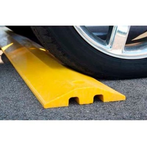 Plastics R Unique Yellow Speed Bump with Cable Protection & Hardware - 96in Long 21096SBY